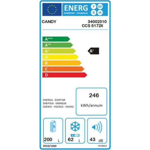 HLADILNIK IN ZAMRZOVALNIK CANDY CCS 5172 X