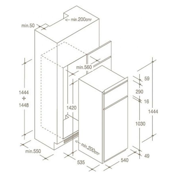 HLADILNIK IN ZAMRZOVALNIK CANDY CFBD 2450/2