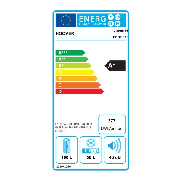 HLADILNIK IN ZAMRZOVALNIK HOOVER HBBF 172