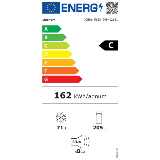 VGRADNI HLADILNIK Z ZAMRZOVALNIKOM LIEBHERR ICBNCI5663
