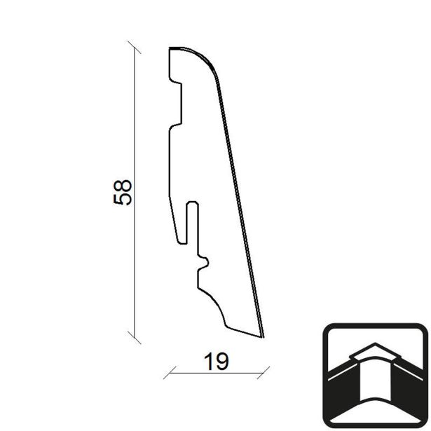 ZAKLJUČNA TALNA LETEV FN HRAST GEO 18.5X38.5X2400 MM MDF