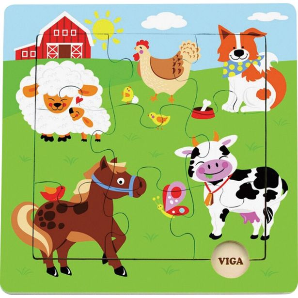 DRUŽABNE IN MISELNE IGRE VIGA SESTAVLJANKA ŽIVALI S KMETIJE