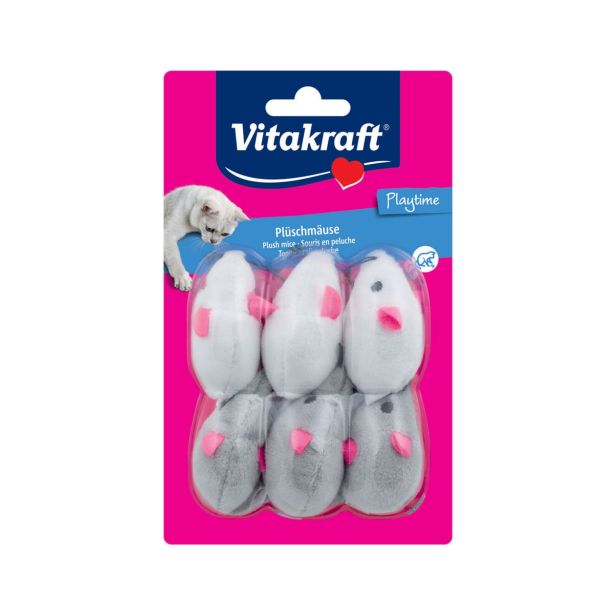 IGRAČA ZA MAČKA VITAKRAFT MIŠKA PLIŠ, 5CM/6KOS