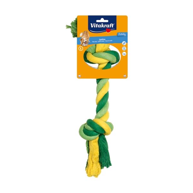 IGRAČA ZA PSA VITAKRAFT VLEKA BOMB.PISAN 37CM/300G, 2VOZLA