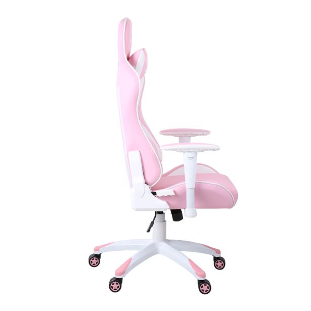 GAMING STOL MARVO CH-116 BELO ROZA