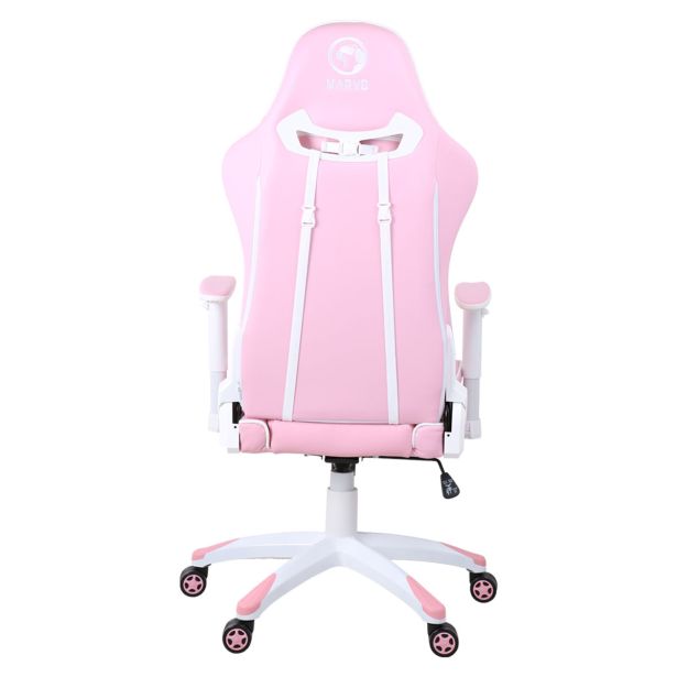 GAMING STOL MARVO CH-116 BELO ROZA