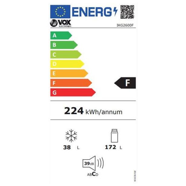 HLADILNIK IN ZAMRZOVALNIK VOX IKG2600F
