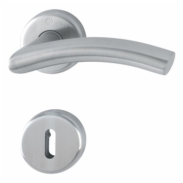 INOX KLJUKA ZA VRATA HOPPE ABERDEEN Z ROZETO KLJUČ F69