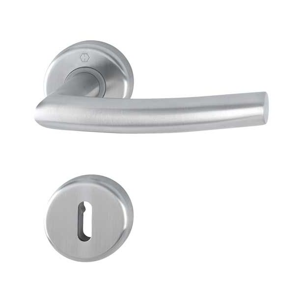 INOX KLJUKA ZA VRATA HOPPE ALTA Z ROZETO KLJUČ F69