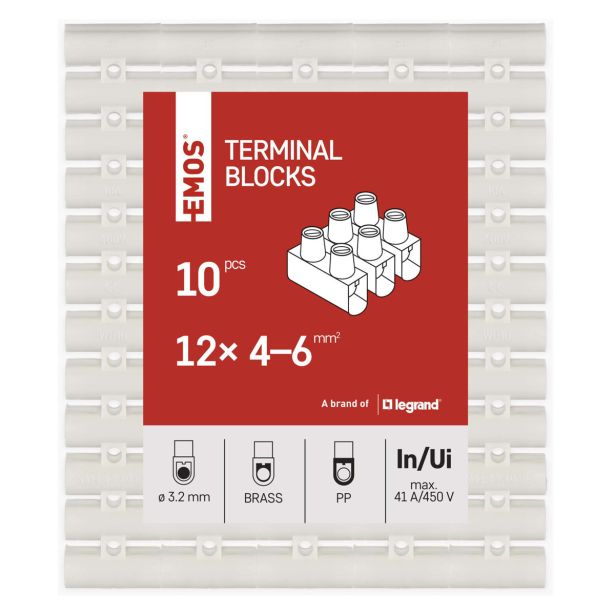 INŠTALACIJSKA SPONKA EMOS 12X6 DVOVRSTNA BELA 10 KOS
