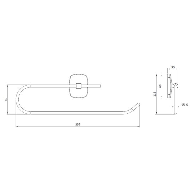 IO BAGNO DRŽALO ZA PAPIRNATE BRISAČE BREZ POKROVA