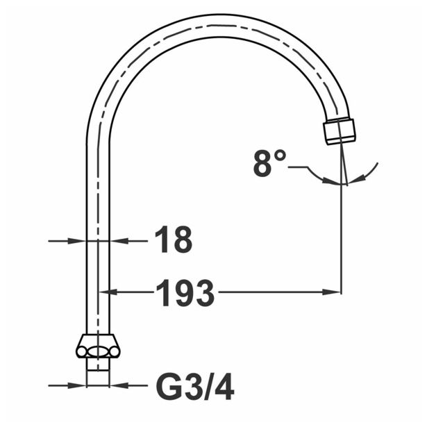 IZLIVNA CEV ZA ARMATURO UNITAS FI 18/191 MM "J"