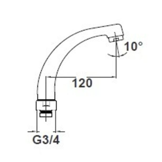 IZLIVNA CEV ZA ARMATURO UNITAS LITA L=120 MM