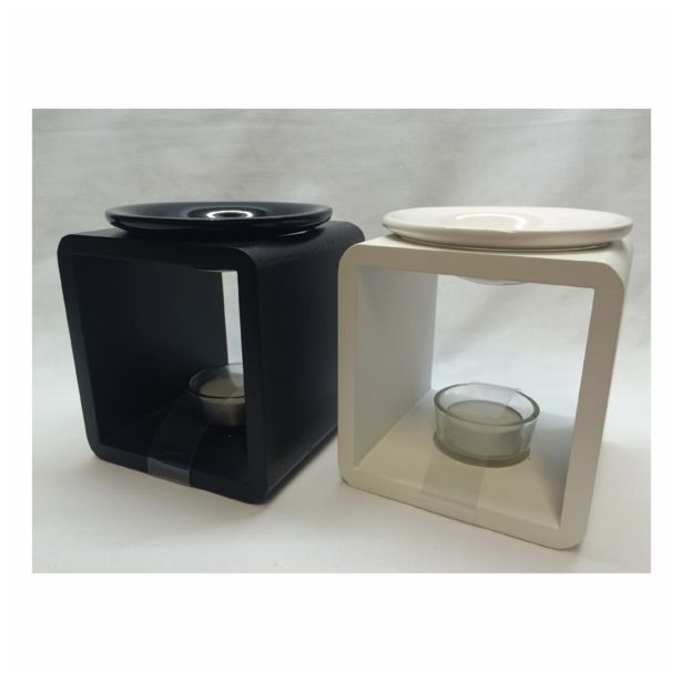 SVEČNIK MULLER IZPARILNIK LES,KERAMIKA, STEKLO 11X11X11.5 CM SORT