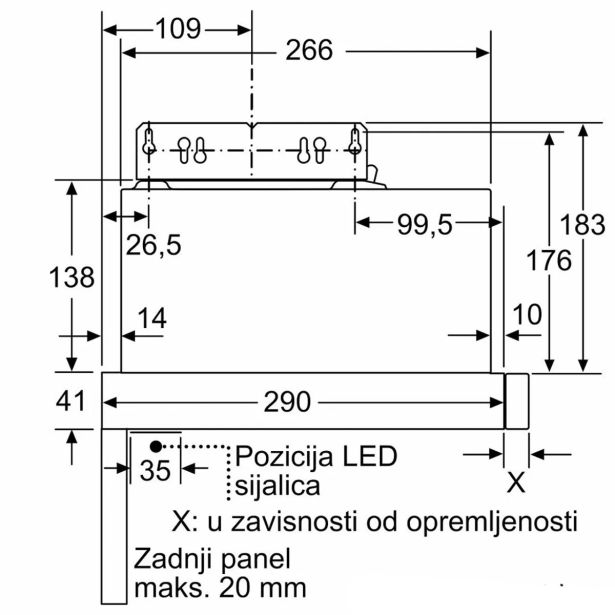 IZVLEČNA KUHINJSKA NAPA BOSCH DFL064W54
