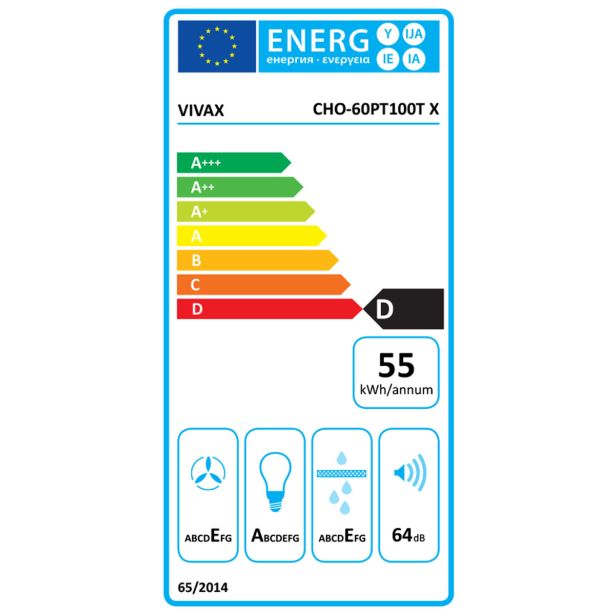 IZVLEČNA KUHINJSKA NAPA VIVAX CHO-60PT100T X
