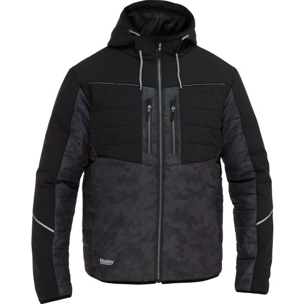 JAKNA BISLEY LYON CAMO SOFTSHELL ANTHRACITE L
