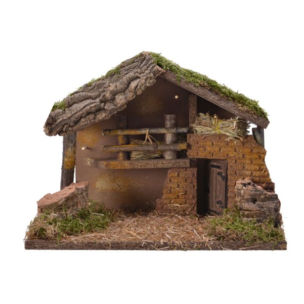 JASLICE DECORIS SKEDENJ Z LUBJEM IN MAHOM Z LUČKAMI, 30X17X21 CM
