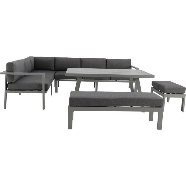 KOVINSKA VRTNA GARNITURA NATERIAL KOTNA NAXOS II SIVA ALU