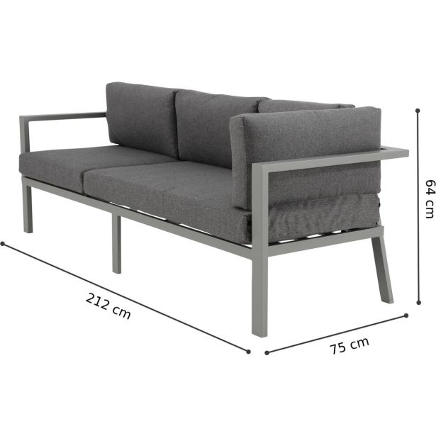 KOVINSKA VRTNA GARNITURA NATERIAL KOTNA NAXOS II SIVA ALU