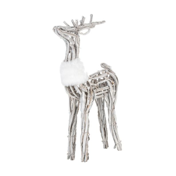 PRAZNIČNA FIGURA GLOSSTYLE JELEN RATAN 70 CM STOJEČI