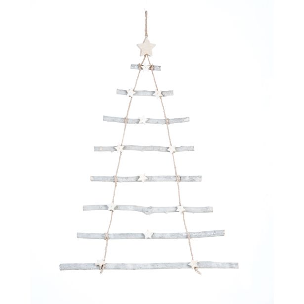 STENSKA DEKORACIJA GLOSSTYLE JELKA STENSKA SIVA 75 CM VIŠINE 50 ŠIRINE