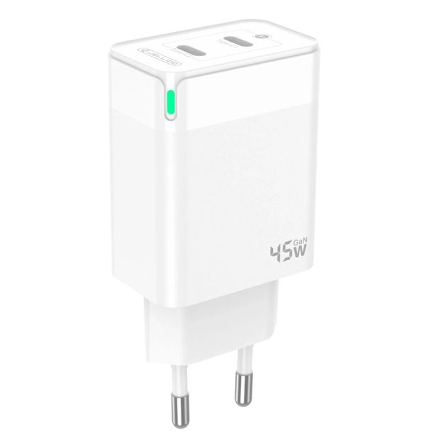 JELLICO ADAPTER C106 HIŠNI POLNILEC GAN QC / PD 45W VHOD 2X TYPE C - ORIGINAL (EU BLISTER) - BEL