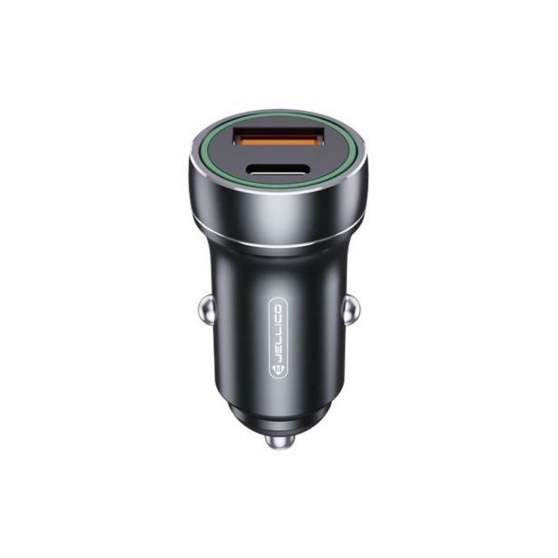 JELLICO AVTOPOLNILEC F4 3.0A PD 20W TYPE C  / USB A ADAPTER - ČRN