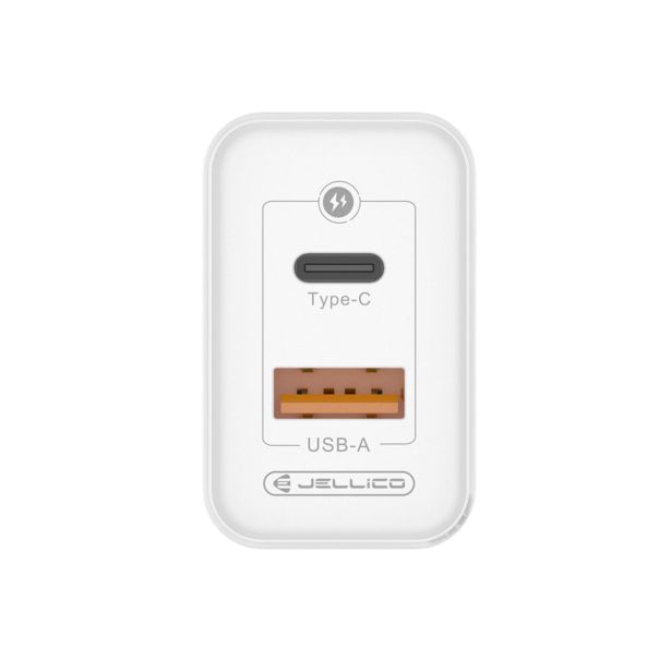 JELLICO C107 HIŠNI POLNILEC GAN QC / PD 45W VHOD USB A IN TYPE C S KABLOM LIGHTNING - ORIGINAL (EU BLISTER) - BEL