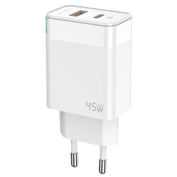 JELLICO C107 HIŠNI POLNILEC GAN QC / PD 45W VHOD USB A IN TYPE C S KABLOM LIGHTNING - ORIGINAL (EU BLISTER) - BEL