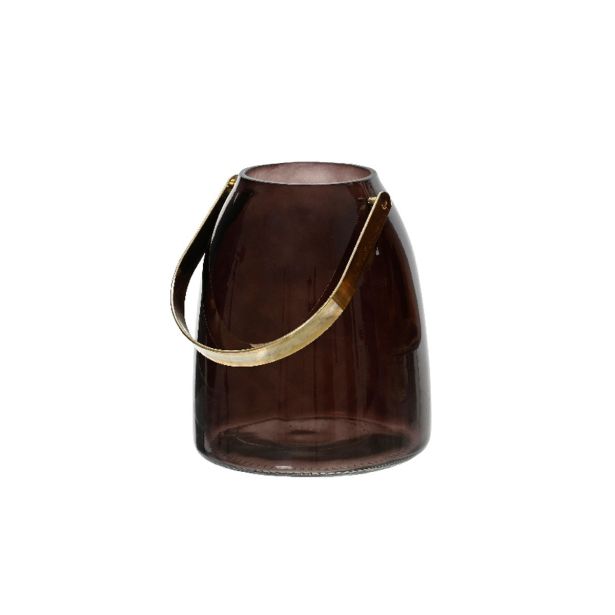 JESENSKA DEKORACIJA DECORIS VAZA STEKLENA Z ROČAJEM 14X14X16.5 CM, SORTIRANO