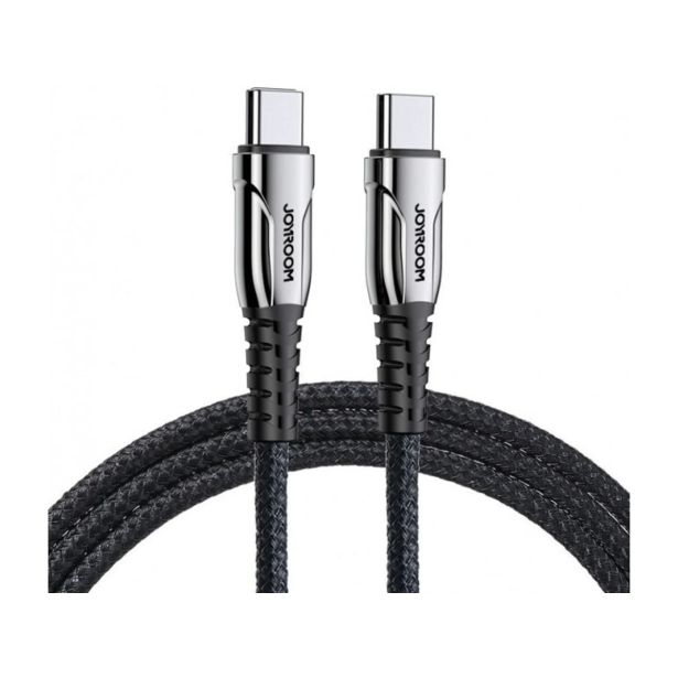 JOYROOM PODATKOVNI KABEL S-1230K1 QUICK CHARGE 60W TYPE C NA TYPE C - ČRN PLETEN