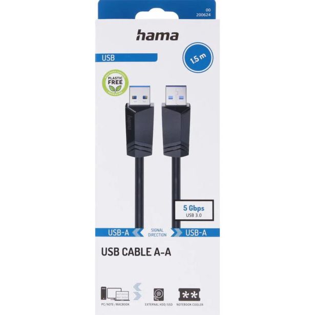 KABEL USB A-A, USB 3.0, 5 GBIT/S, 1,50 M
