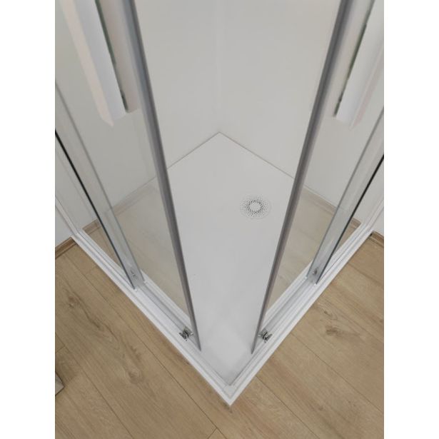 KAD ZA PRHANJE, KOTNA KOLPA SAN HOPP 90X90 LLM BELA RELIEFNA POVRŠINA
