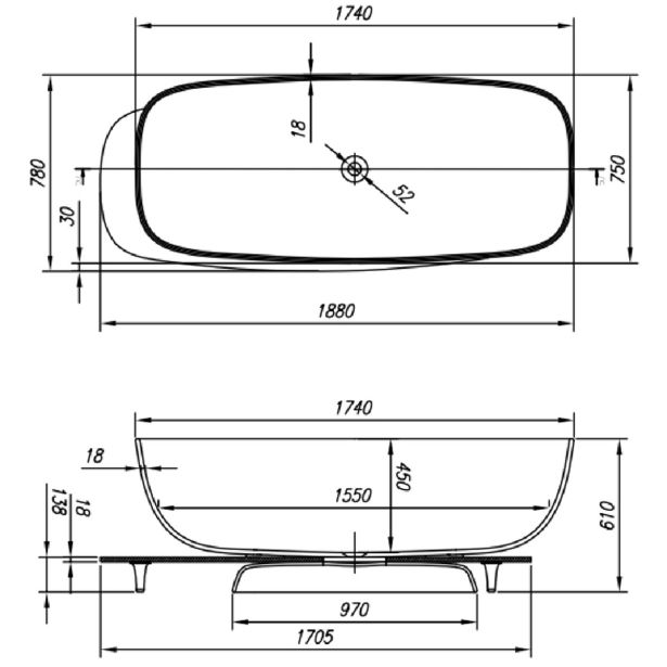 KAD ZA PRHANJE, KOTNA KOLPA SAN MILO-FS 174X75 KERROCK BELA