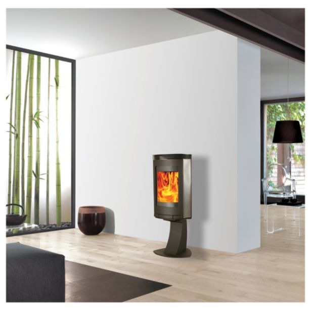 KAMINSKA PEČ LOKATERM KOMEN ČRN NA NOGI STRANICI INOX