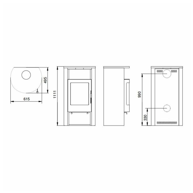 KAMINSKA PEČ LOKATERM TINJAN SIVA PLOČEVINA