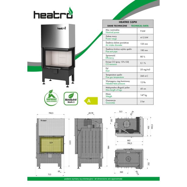 KAMINSKI VLOŽEK HEATRO HEATRO 55PH