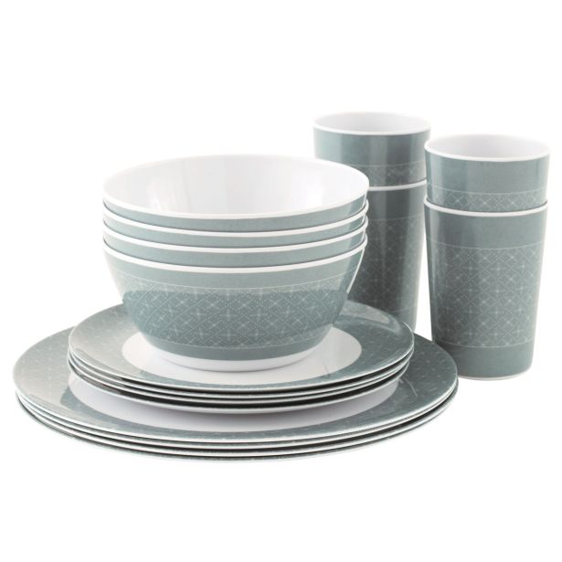 KAMP JEDILNI PRIBOR OUTWELL BLOSSOM PIKNIK SET 16/1 ZA 4 OSEBE BLUE SHADOW