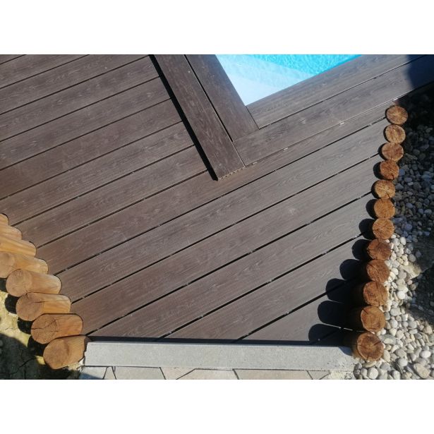 WPC DESKA ZA TERASO KAVA 3D 2200X140X23 MM 3D LES/OZKO REBRANA
