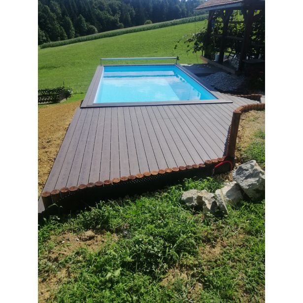 WPC DESKA ZA TERASO KAVA 3D 2200X140X23 MM 3D LES/OZKO REBRANA