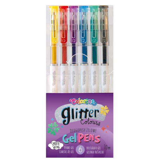 KEMIČNI SVINČNIK COLORINO GEL GLITTER BL. 6/1 80912PTR