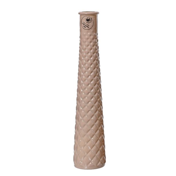 KERAMIČNA VAZA DECORIS BELA /OKER SORT. FI 7 CM. 32 CM. SORT