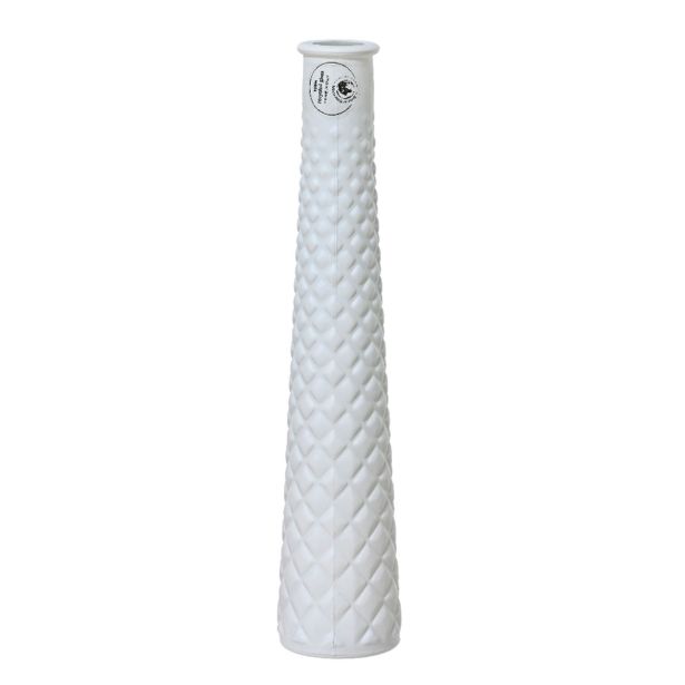KERAMIČNA VAZA DECORIS BELA /OKER SORT. FI 7 CM. 32 CM. SORT
