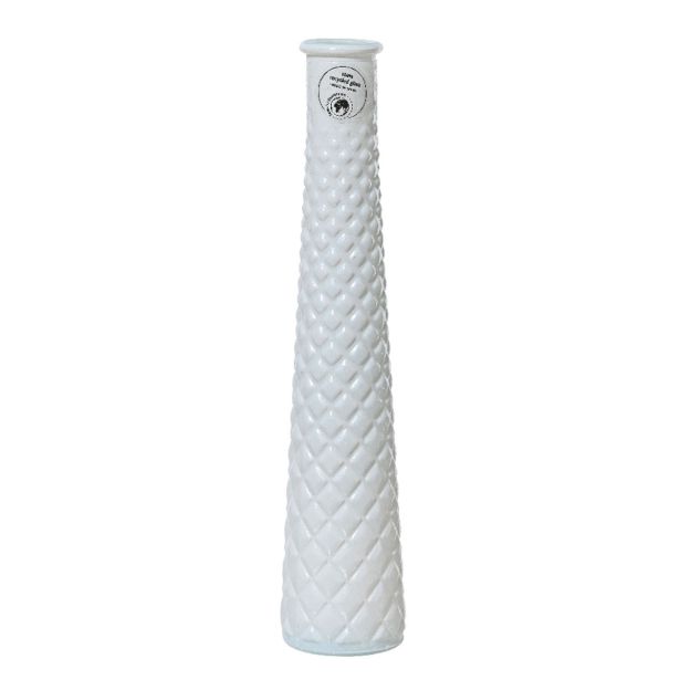 KERAMIČNA VAZA DECORIS BELA /OKER SORT. FI 7 CM. 32 CM. SORT