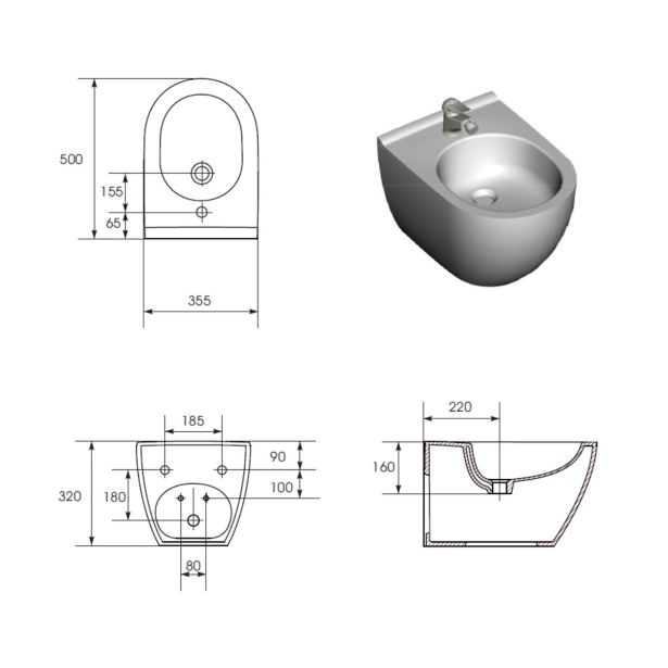 KERAMIČNI BIDE OPOCZNO URBAN HARMONY VISEČI
