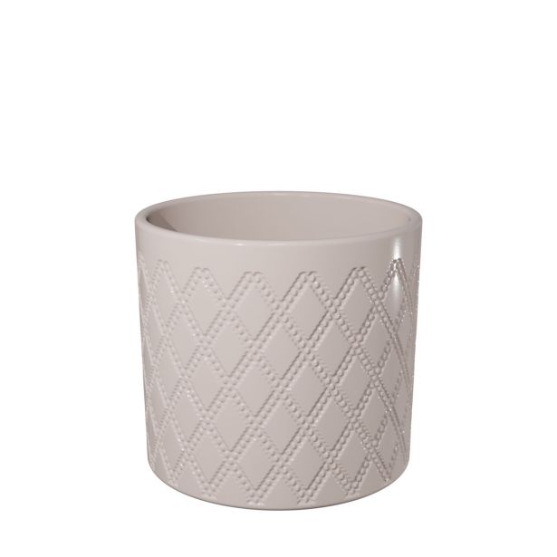 KERAMIČNI NOTRANJI LONEC EVA 135 ČIPKA WARM GREY GLOSS 138X125MM ZA L12