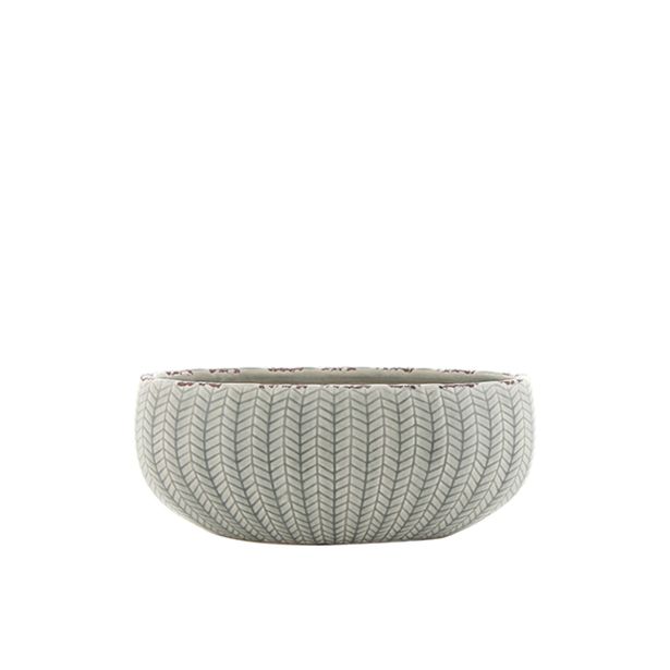 KERAMIČNI NOTRANJI LONEC TS FAJA SVETLO SIV 33X15 V13