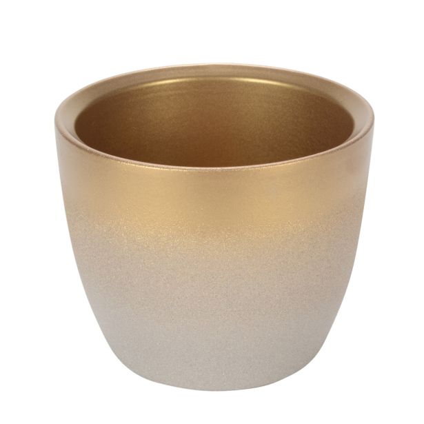 KERAMIČNI NOTRANJI LONEC HORTER 301 DVOBARVNI 15 CM RDEČ-ZLAT-BEL