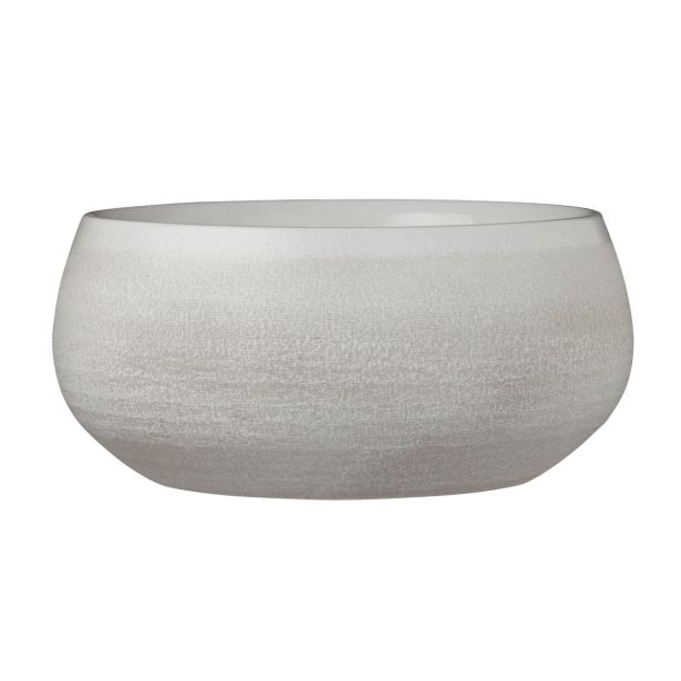 DOURO POSODA OKROGLA UMAZANO BELA- H12XD26CM